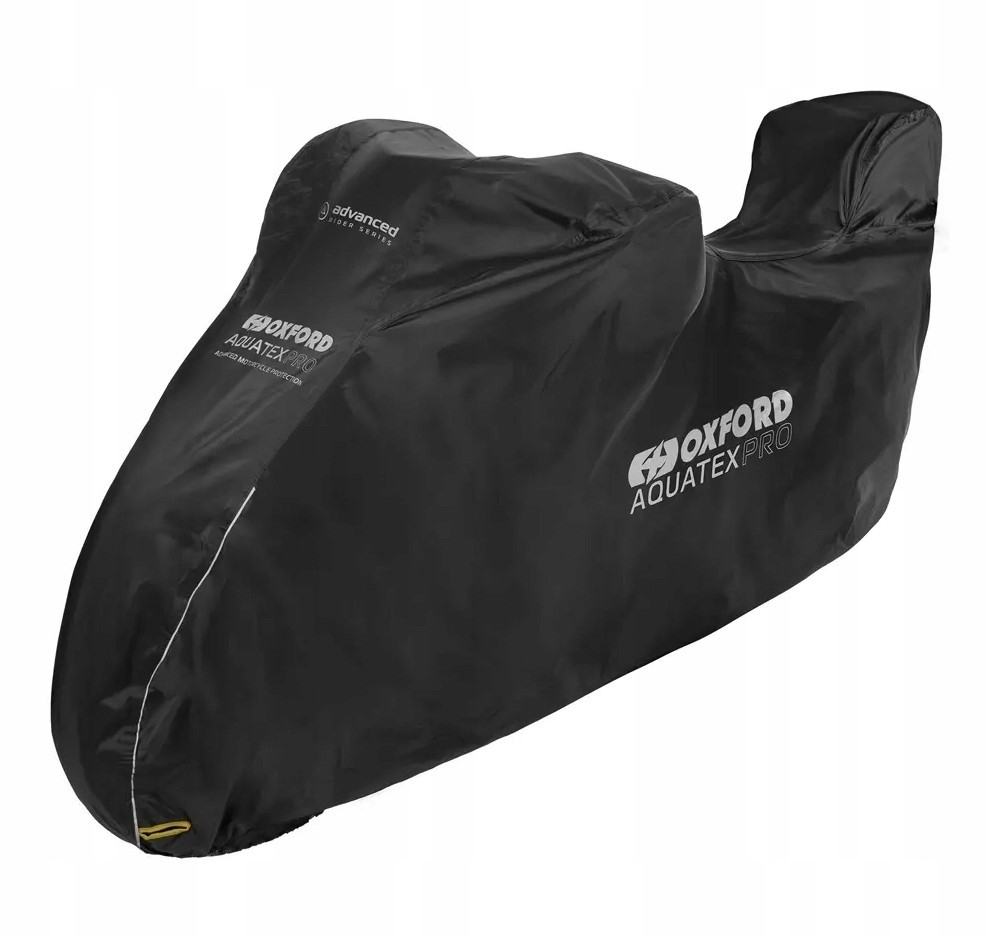 Waterproof black motorbike cover by Oxford, featuring a sleek design, durable material, and an M size, ideal for protecting bikes from the elements.