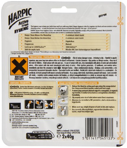 Pack of Two Harpic Active Fresh Citrus Toilet Block - image 2