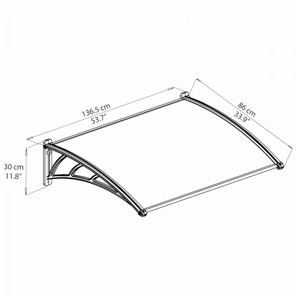 Palram Canopia Neo 1350 Grey Twinwall Door Canopy - image 4