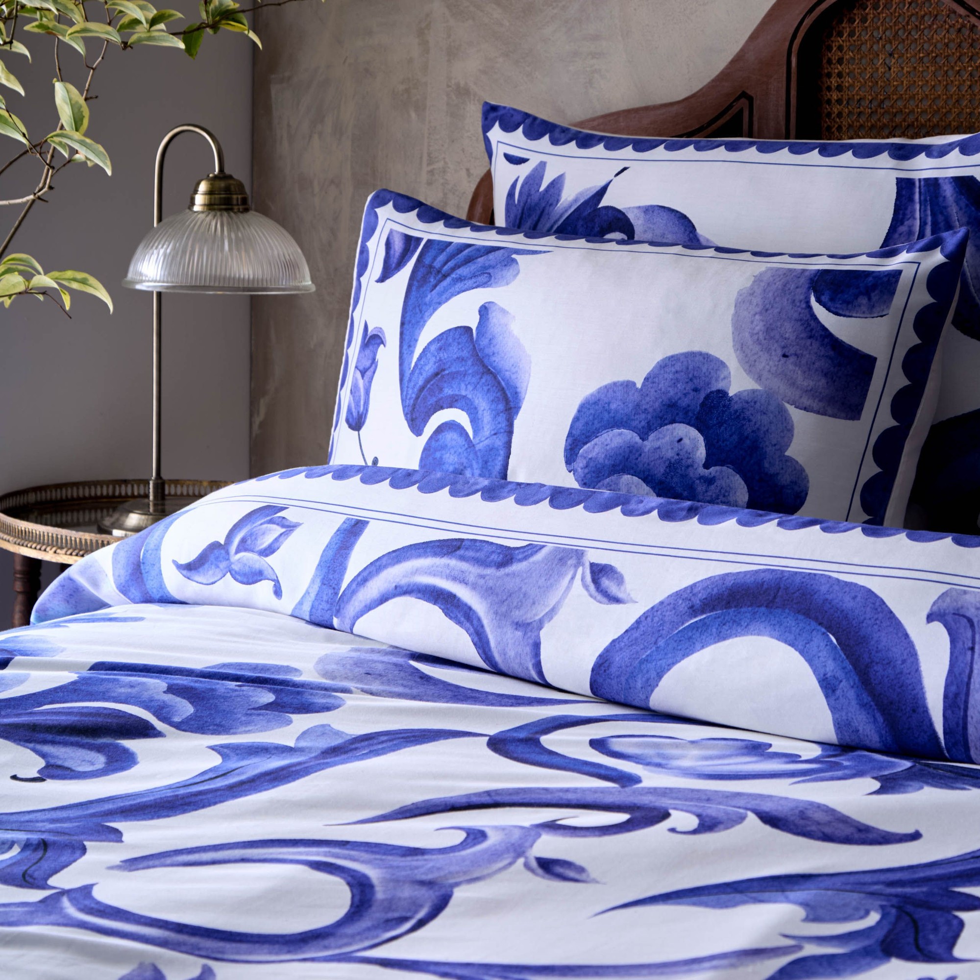 Paoletti Azzurro King Size Cotton Blue Duvet Set - image 3
