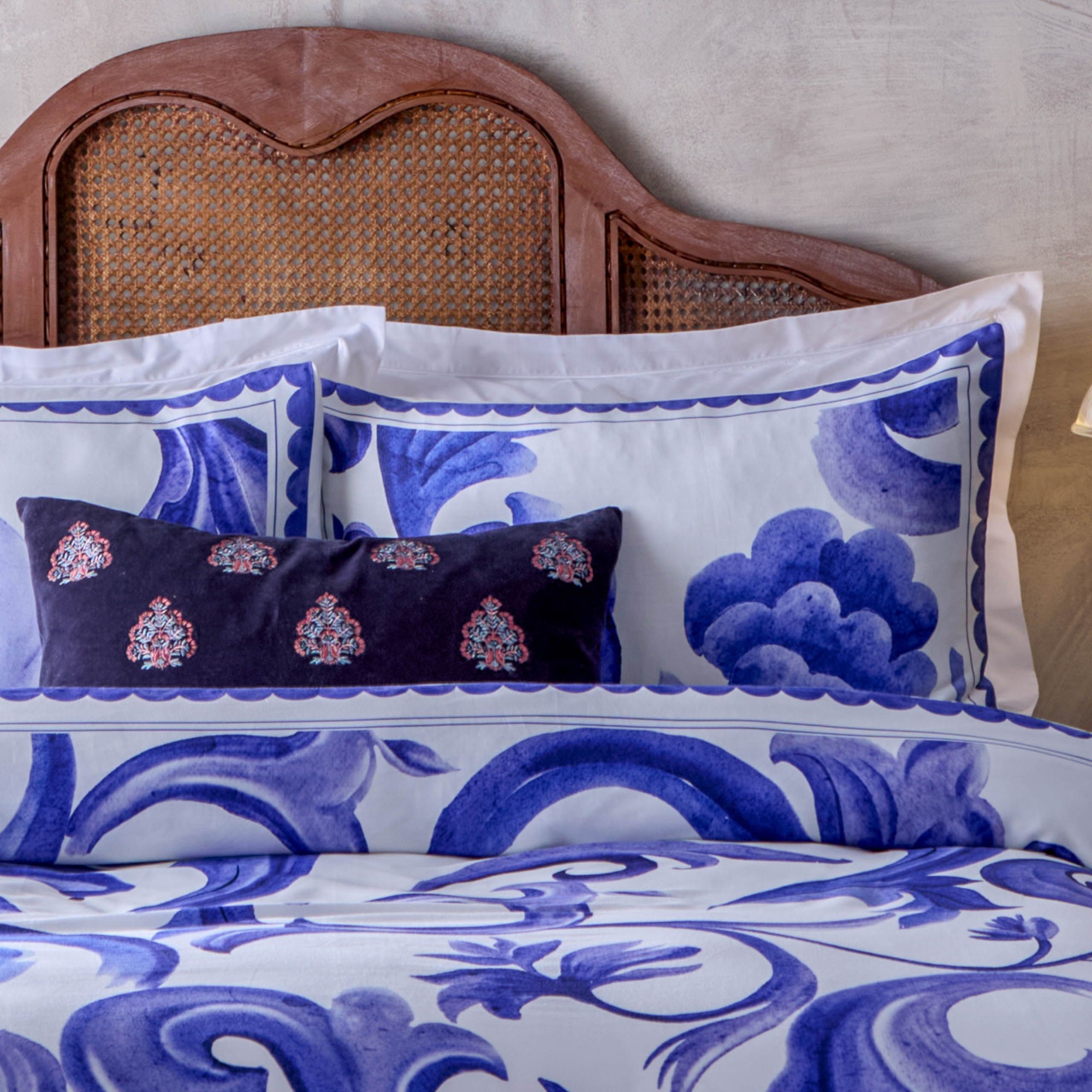 Paoletti Azzurro King Size Cotton Blue Duvet Set - image 4