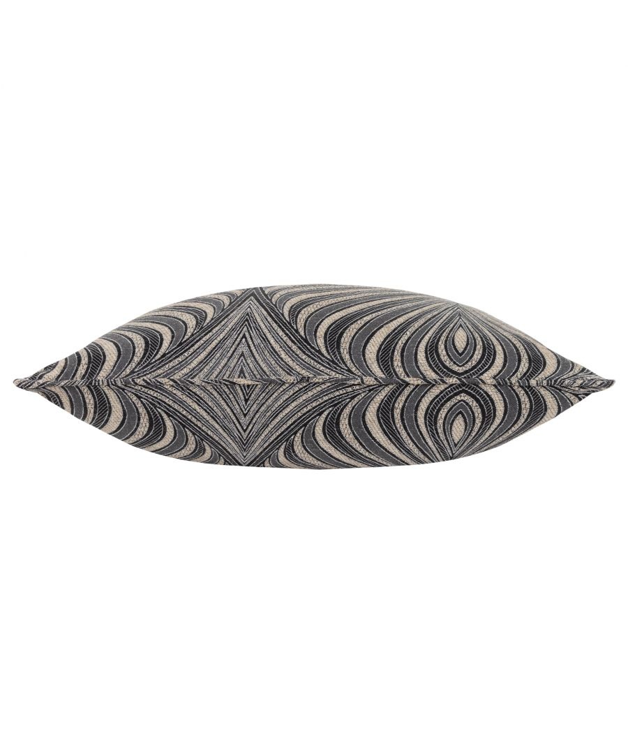Paoletti Gatsby Black Jacquard Piped Cushion - image 2