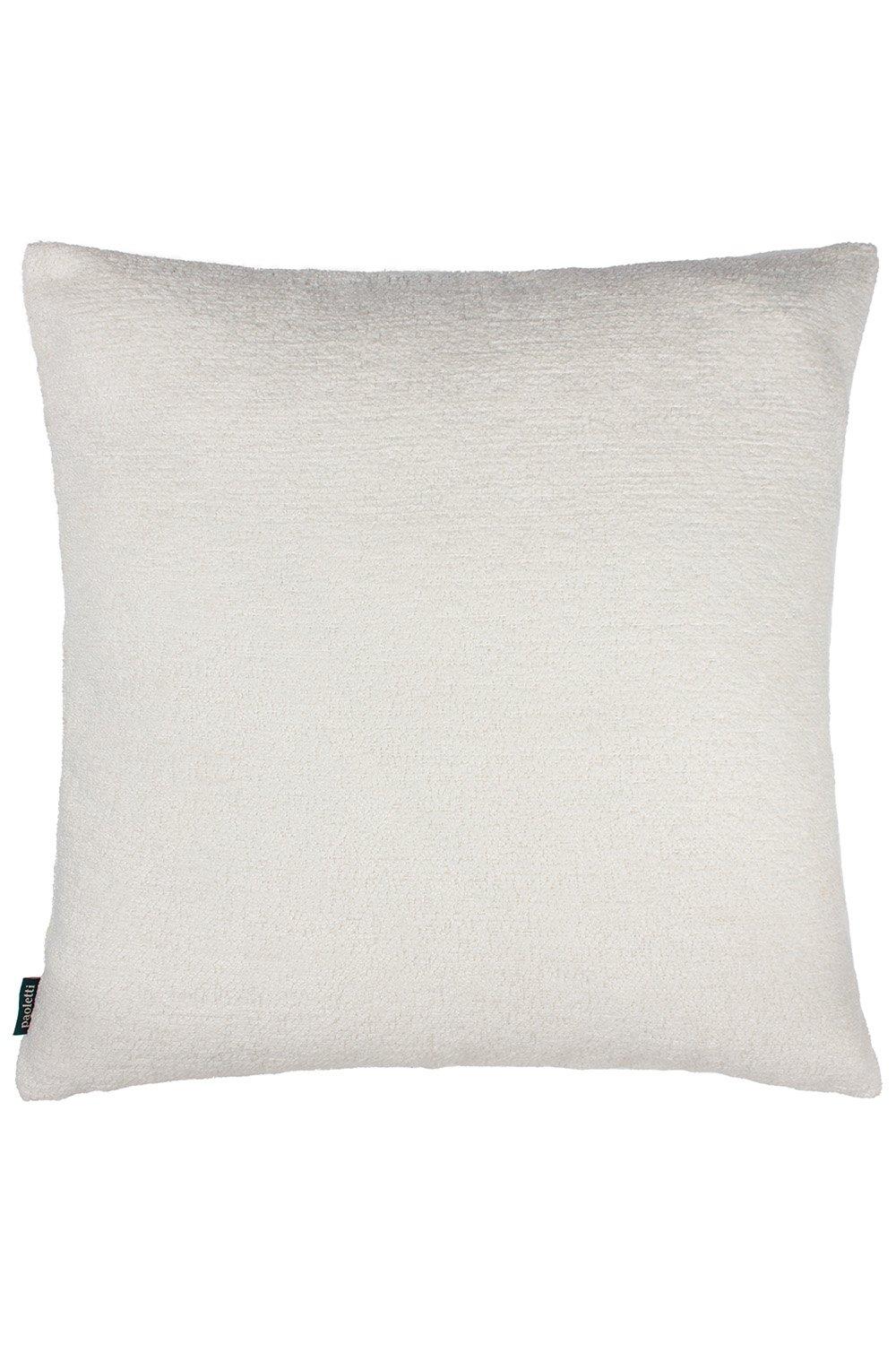 Ecru boucle square cushion by Paoletti, measuring 60 cm x 60 cm, featuring a soft, textured surface and a reversible design for versatile styling.