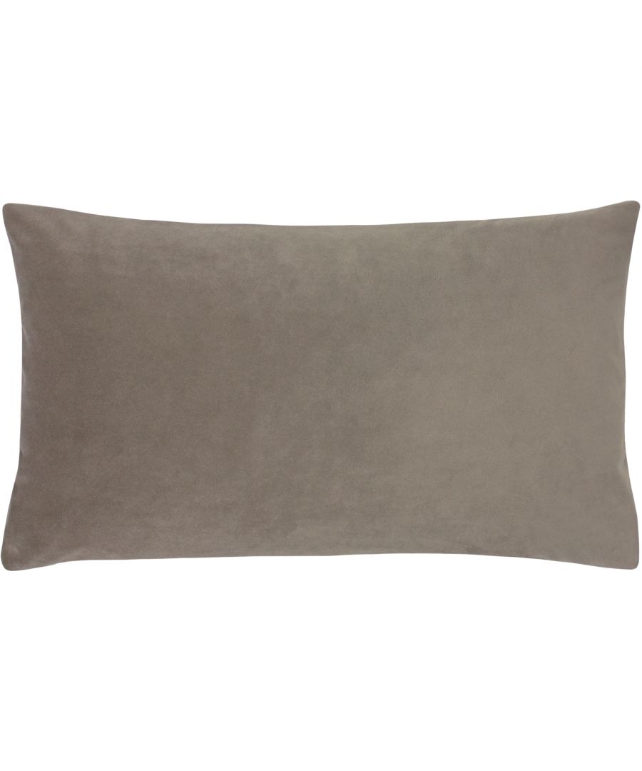 Beige soft velvet cushion measuring 30cm x 50cm, featuring a smooth texture and elegant rectangular shape, perfect for adding a touch of luxury to any decor.