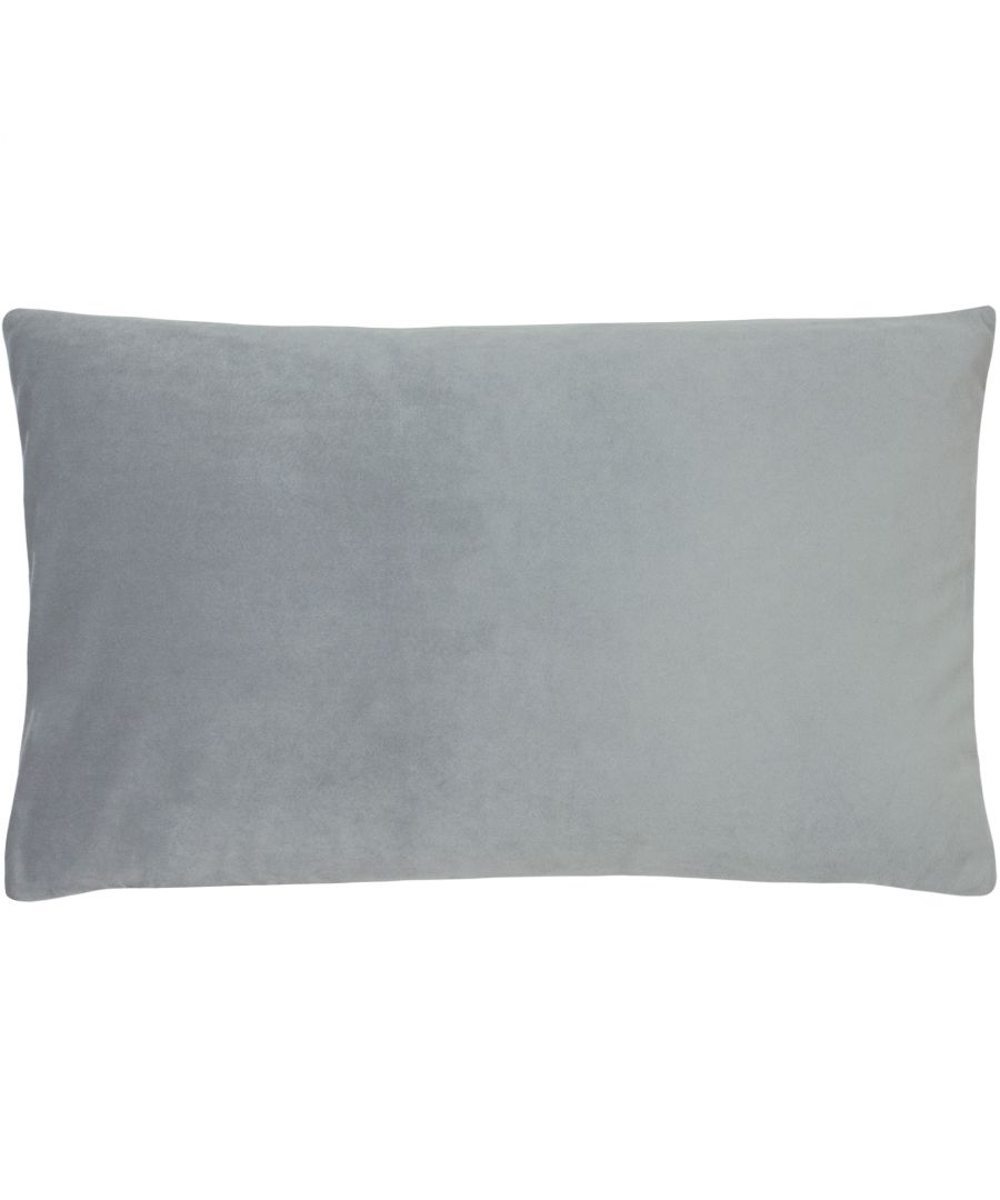 Soft blue velvet cushion measuring 30 cm x 50 cm, featuring a smooth texture and a rectangular shape, ideal for adding comfort and style to any space.