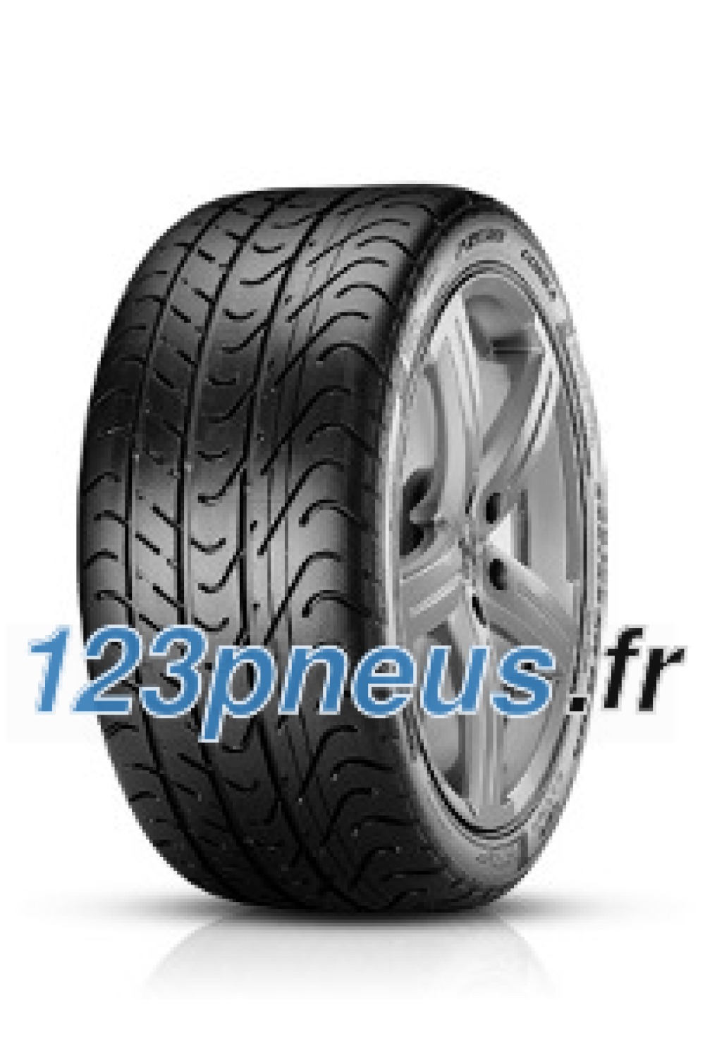 Pirelli P Zero Corsa Asimmetrico tire in size 335/30 ZR18, featuring a sleek black rubber surface with a distinctive tread pattern and sidewall markings for performance.
