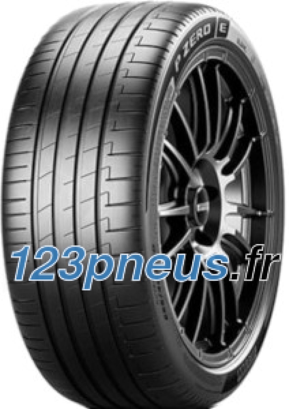 Black summer passenger car tire with a sleek tread pattern, featuring the Pirelli PZERO logo and a 235/50 R20 size designation, mounted on a stylish alloy wheel.