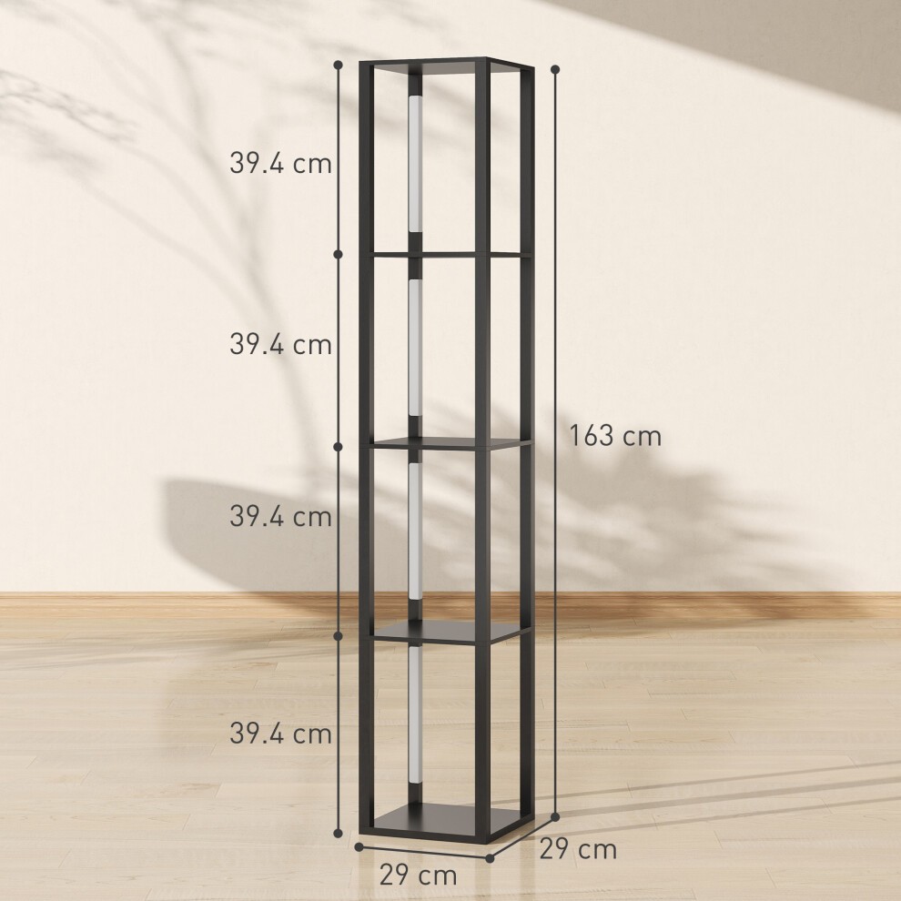 Portland Black 4 Shelf Dimmable Warm White LED Floor Lamp - image 2