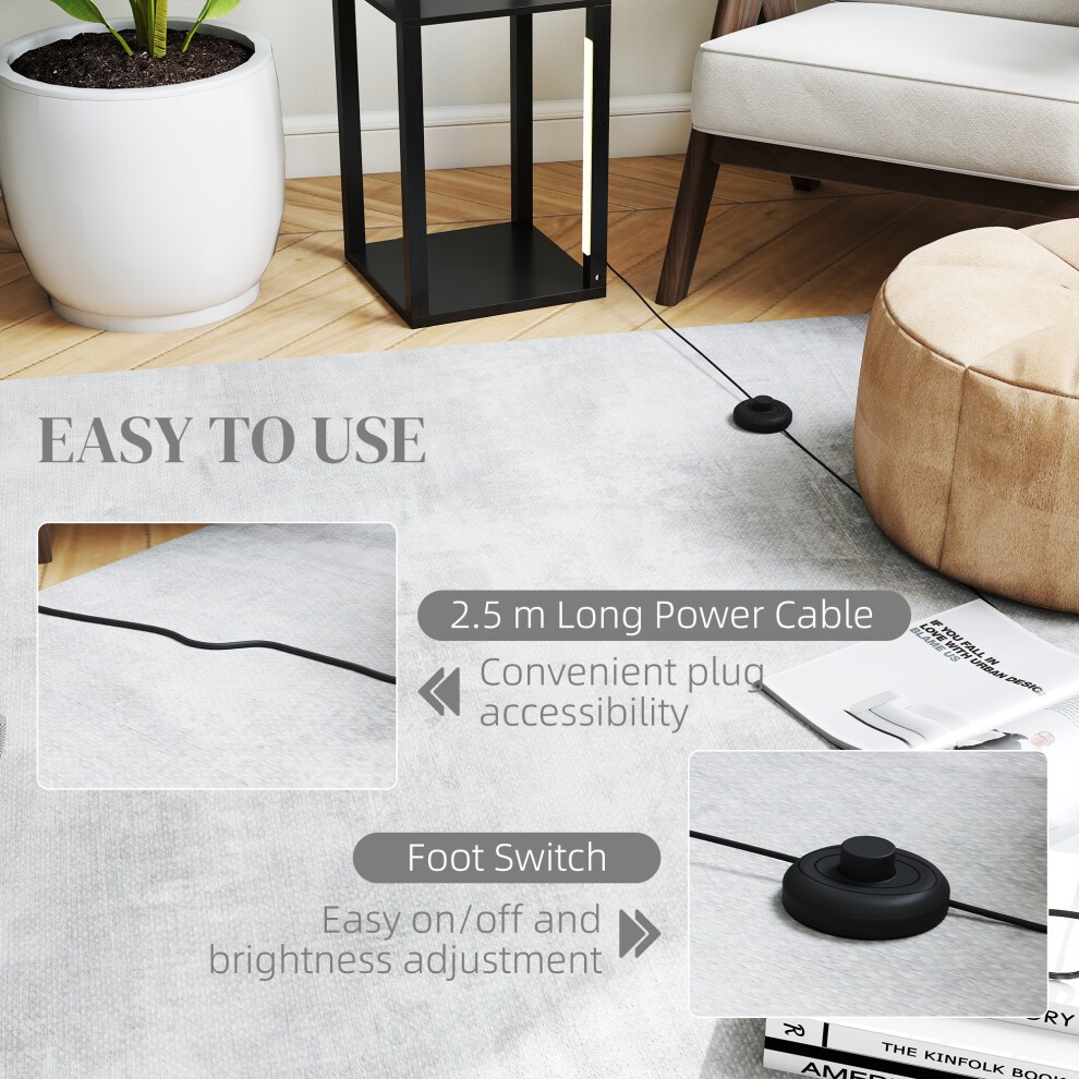 Portland Black 4 Shelf Dimmable Warm White LED Floor Lamp - image 5