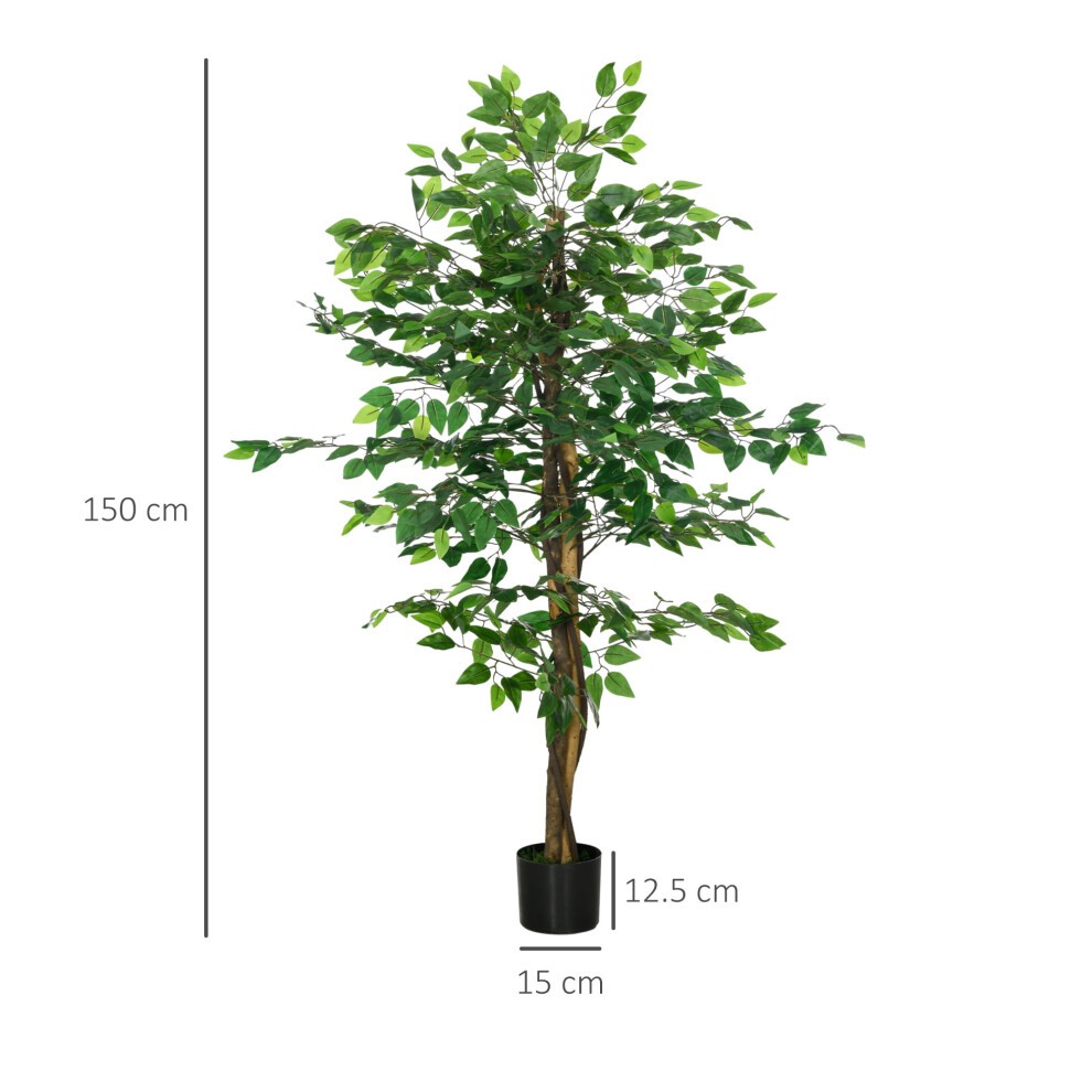 Portland Ficus Artificial Fake Faux Plant in Pot 150cm - image 2