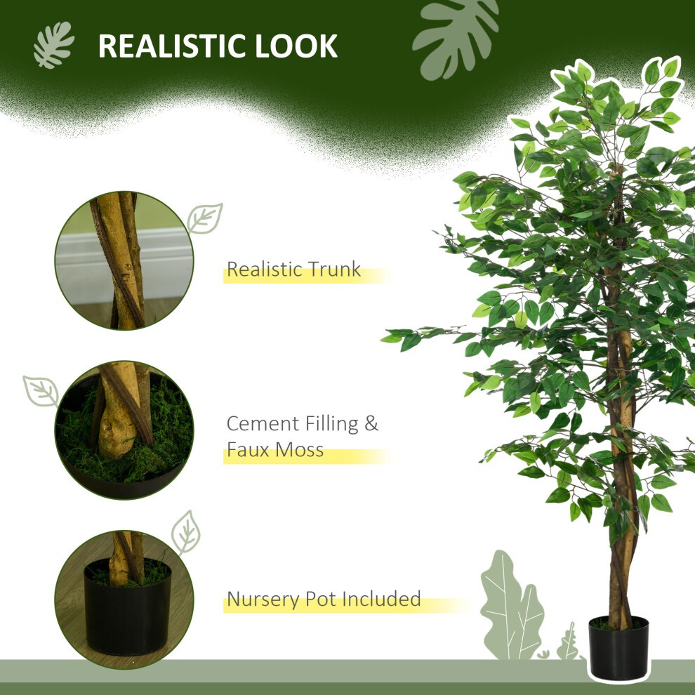 Portland Ficus Artificial Fake Faux Plant in Pot 150cm - image 3