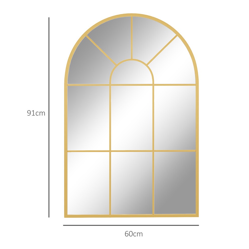 Portland Gold Tone Arched Window Wall Mirror 91 x 60cm - image 2