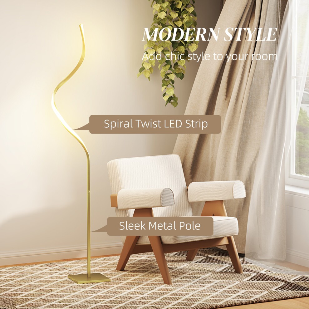 Portland Gold Tone Spiral Adjustable LED Floor Lamp - image 2