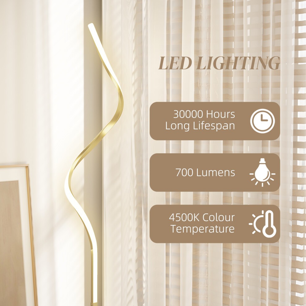 Portland Gold Tone Spiral Adjustable LED Floor Lamp - image 3