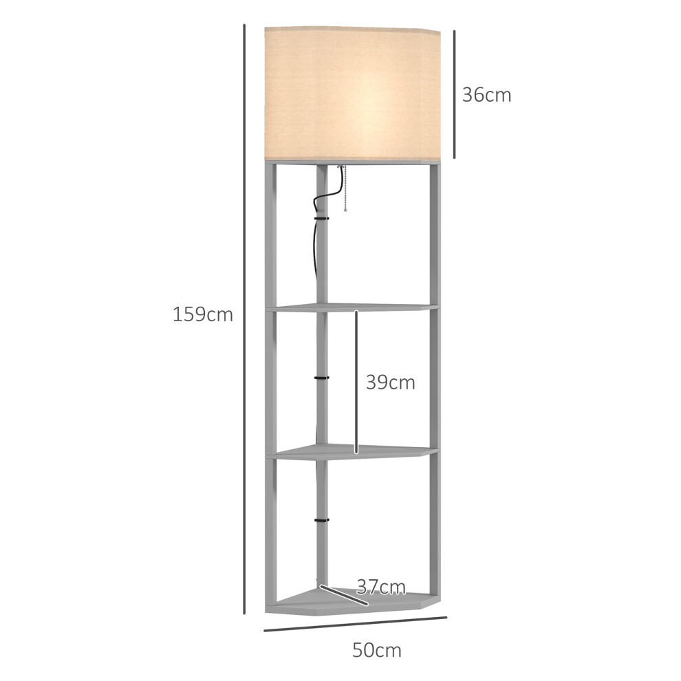 Portland Grey 3 Shelf Corner Floor Lamp - image 2