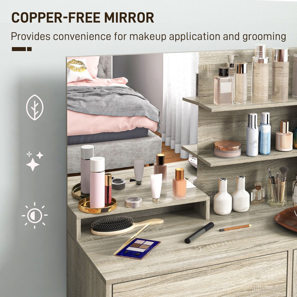 Portland Single Drawer Single Door 3 Shelf Dressing Table Set with Mirror - image 5