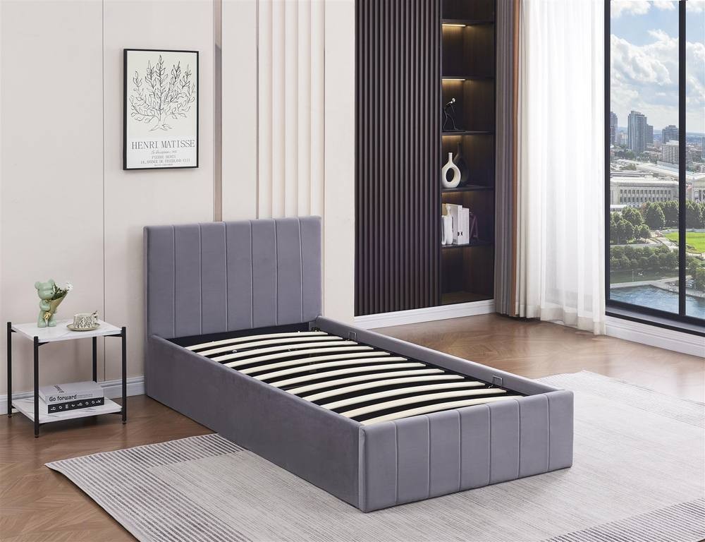 KOSY KOALA white bunk bed in pine wood with a grey finish, featuring a sleek design, slatted base, and modern aesthetic, suitable for children's bedrooms.