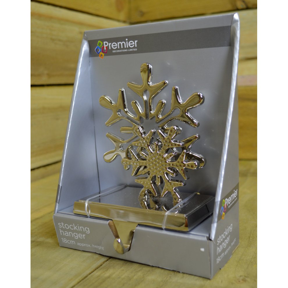 Premier Snowflake Decorative Christmas Stocking Hanger 16cm - image 5