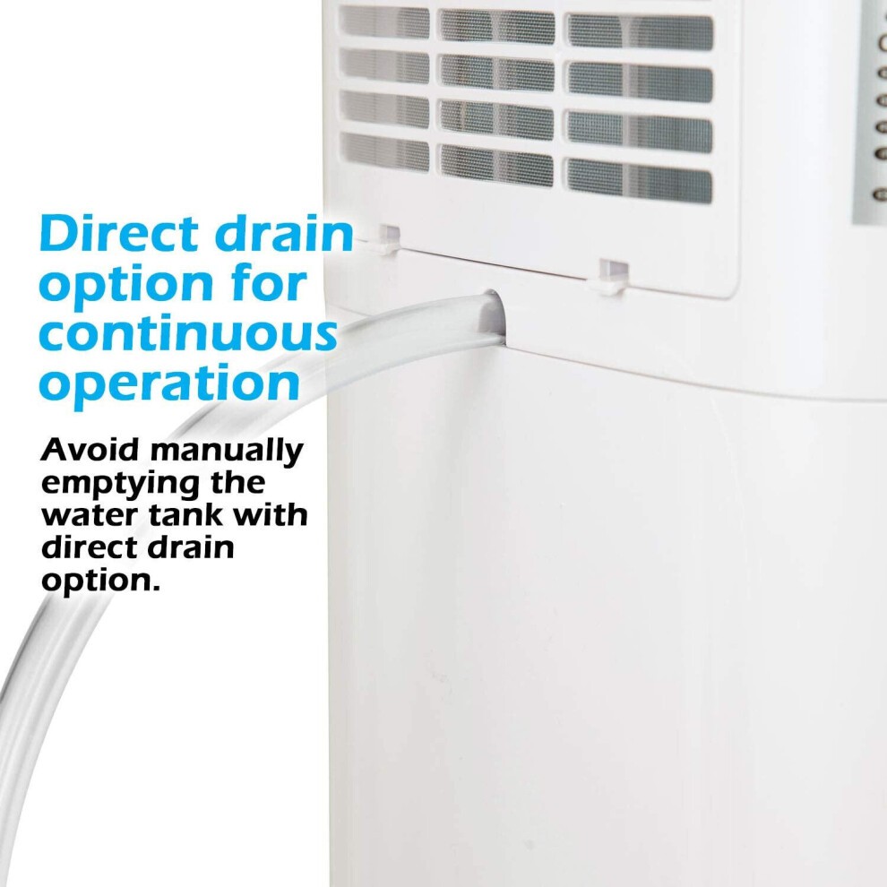 PureMate White Dehumidifier with Continuous Drainage Hose 10L - image 3