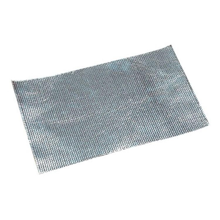 Silver adhesive aluminum engine heat shield measuring 190 x 170mm, featuring a textured surface designed for heat resistance and protection.