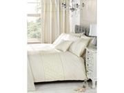 Cream-colored Everdean duvet cover set by Rapport Home, featuring a soft fabric with subtle texture, complemented by matching pillowcases on a neatly made king-sized bed.