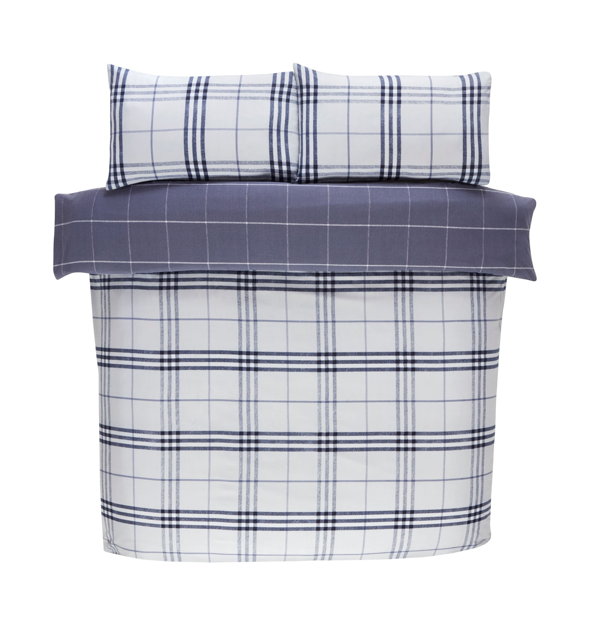 Rapport Home Harris King Size Denim Check Duvet Set - image 4