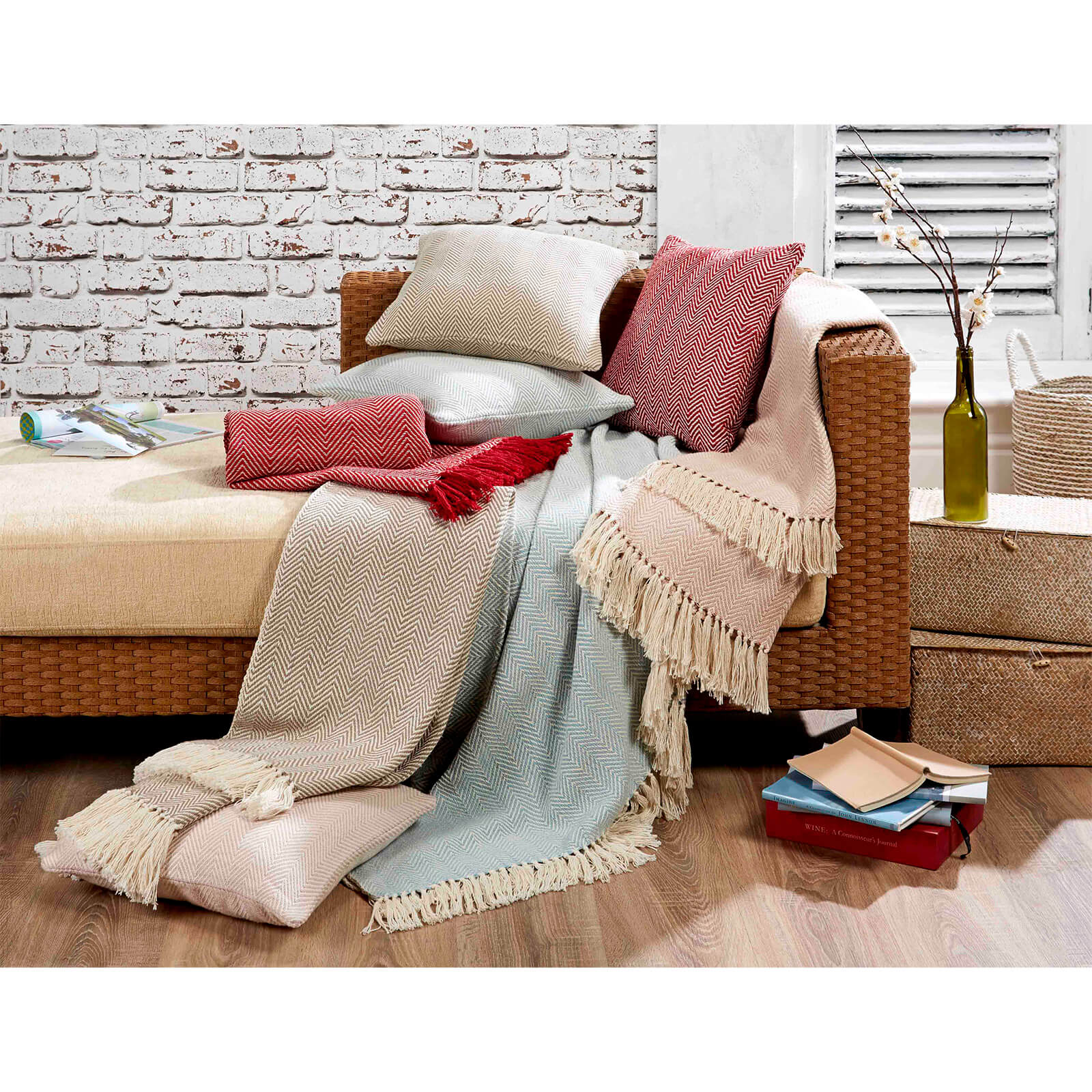 Rapport Home Skye Blush Tasselled Throw 127 x 152cm - image 2