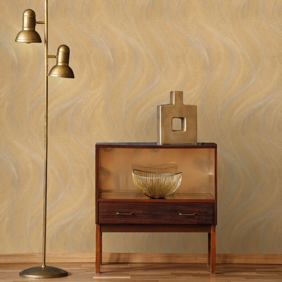 Rasch Wallpaper Gold Opulenza Wave Wallpaper - image 3
