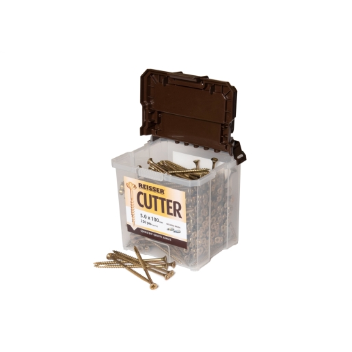 Reisser 8221445pb Cutter Pozi Countersunk Yellow Woodscrews 4.0 X 45 (Tub Of 1000) - image 2