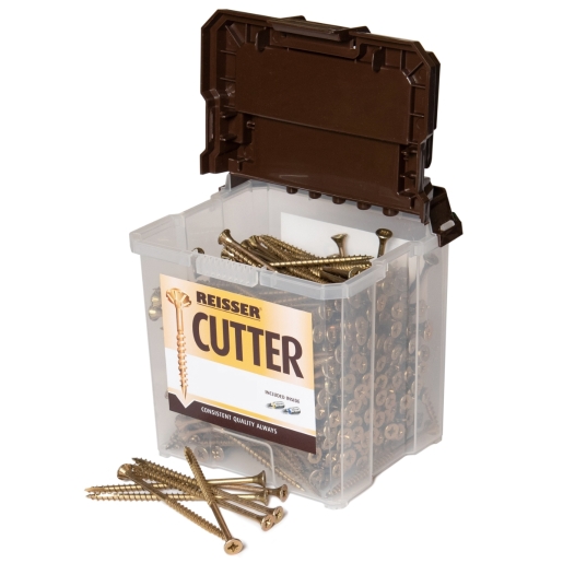 Reisser 8221590PB Cutter Pozi Countersunk Yellow Woodscrews 5.0 X 90 (Tub Of 300) - image 2