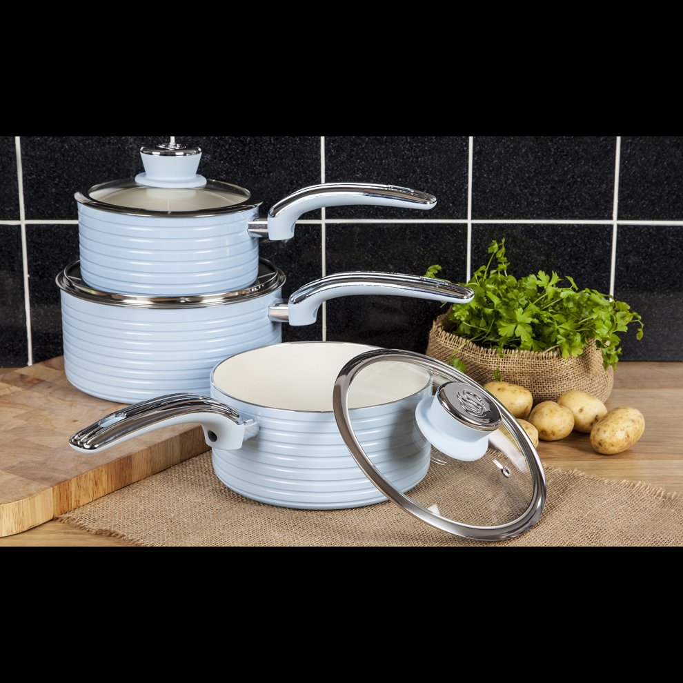 Retro 3 Piece Saucepan Set - image 2
