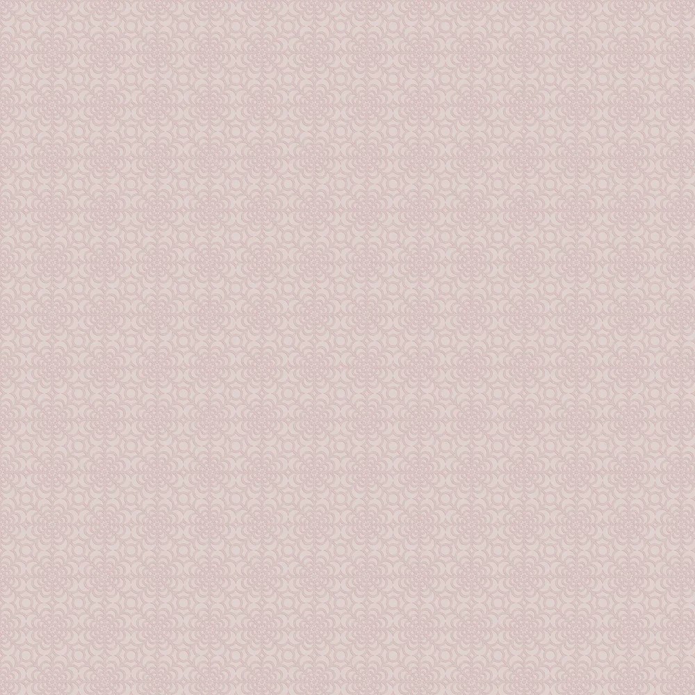 Soft pink wallpaper featuring a delicate floral pattern with intricate designs, ideal for adding a touch of elegance to any space.