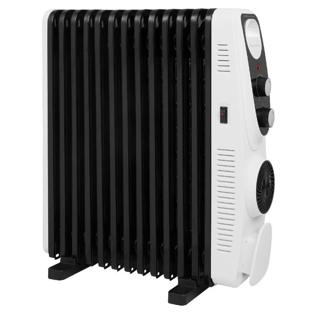 Russell Hobbs RHOFR2403 White and Black 13 Fin Manual Oil Filled Radiator with Turbo Fan 2500W - image 3