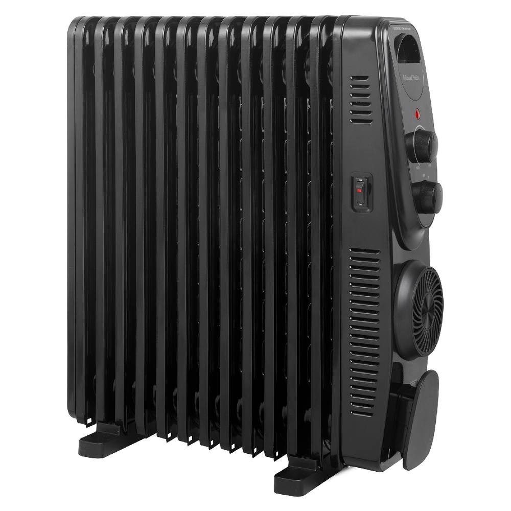 Russell Hobbs RHOFR2403B Black 13 Fin Manual Oil Filled Radiator with Turbo Fan 2500W - image 3