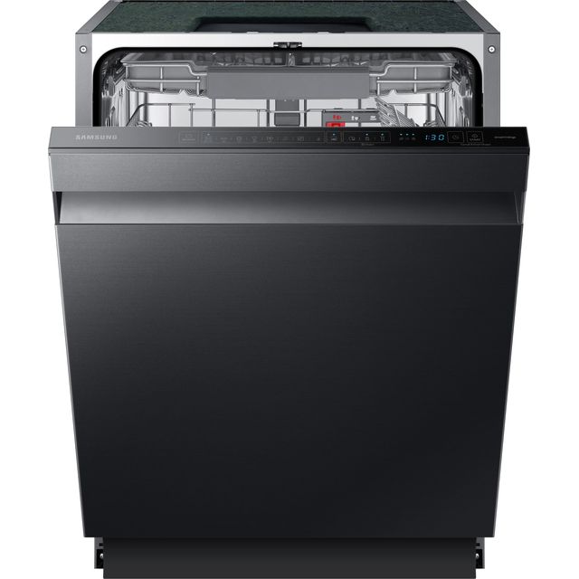 Samsung DW60A8050UB/EU Series 11 60cm built-under dishwasher in sleek black finish, featuring a control panel on top and a spacious interior for efficient dish cleaning.