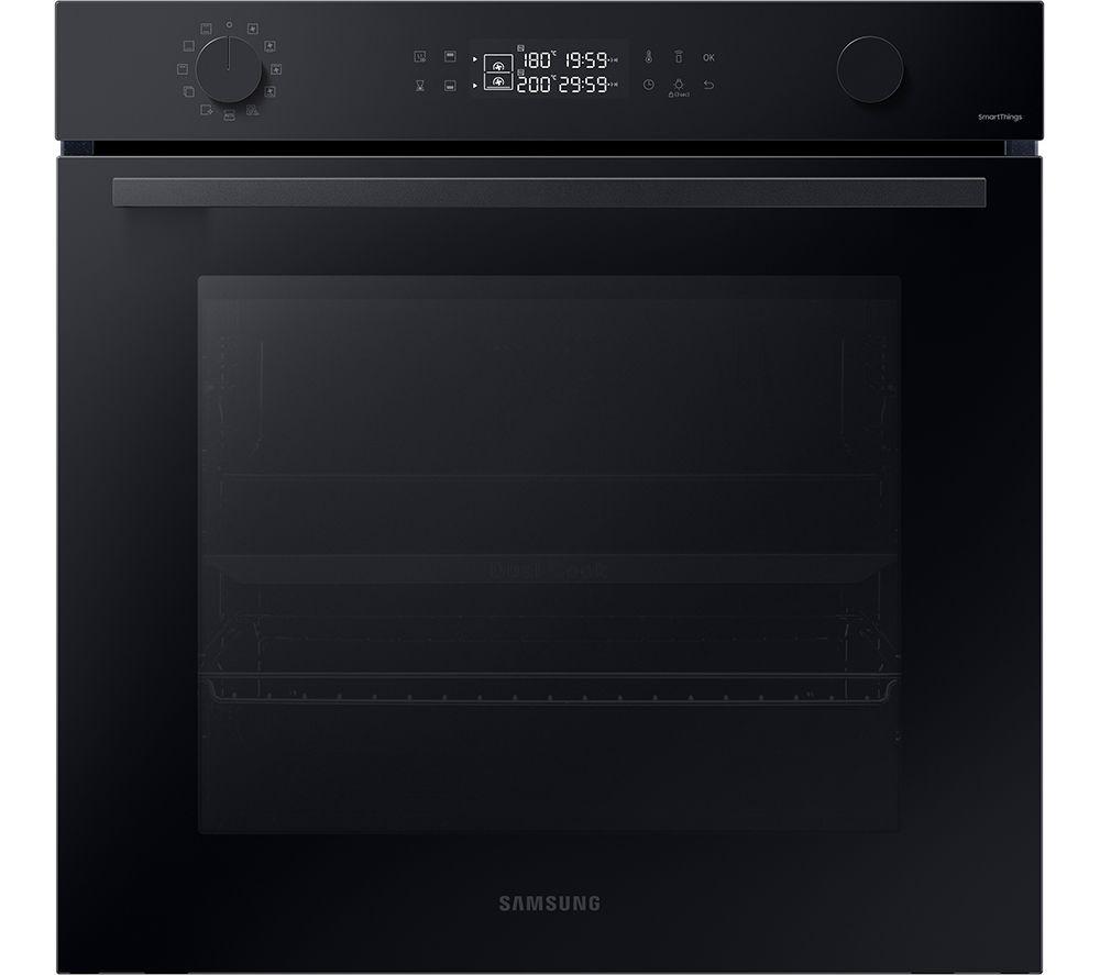 Sleek black Samsung NV7B44205AK Series 4 electric built-in oven featuring a digital control panel, dual cook capability, and a large glass door for easy monitoring.