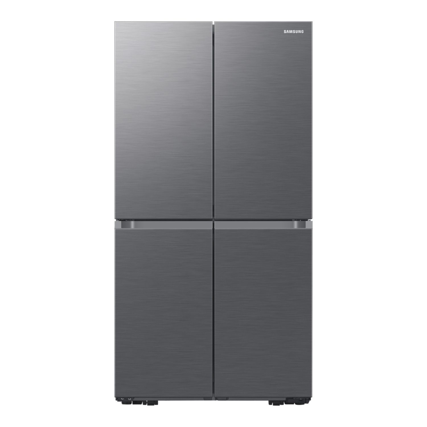 Samsung Bespoke AI 4 Door French Door Refrigerator in refined inox finish, featuring a sleek stainless steel design and spacious 649L capacity.