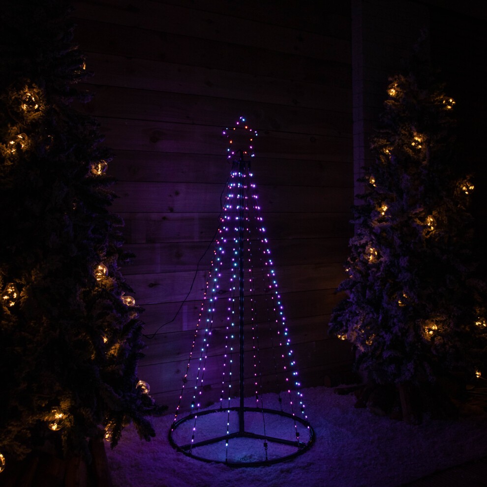 Samuel Alexander 140cm Pre-Lit Multi-Action Rainbow LED Pyramid Christmas Cone Tree - image 2