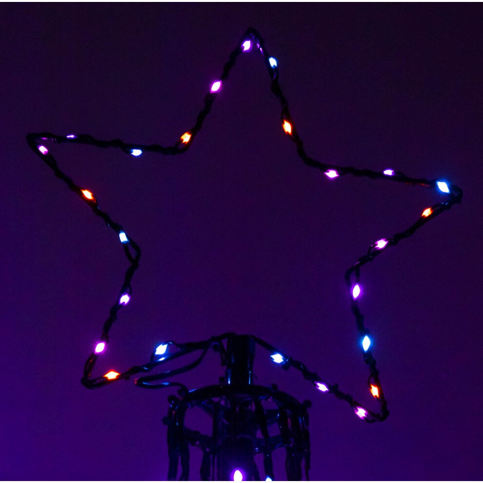 Samuel Alexander 140cm Pre-Lit Multi-Action Rainbow LED Pyramid Christmas Cone Tree - image 4