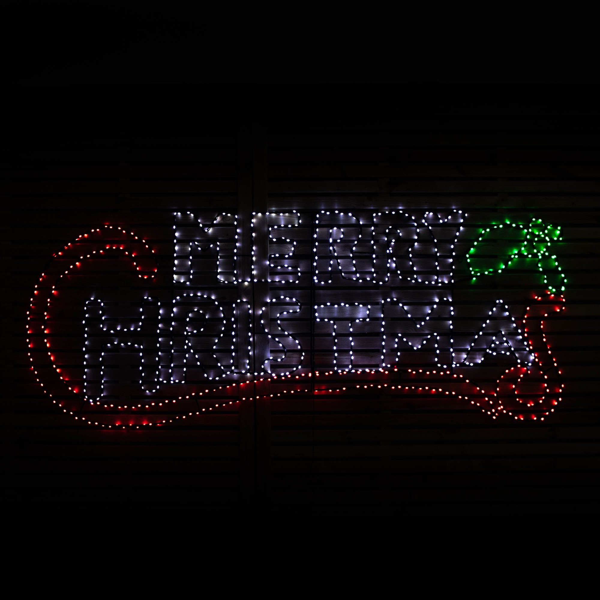 Samuel Alexander 938 Red White and Green LED Hanging Merry Christmas Sign 2 x 78cm - image 2