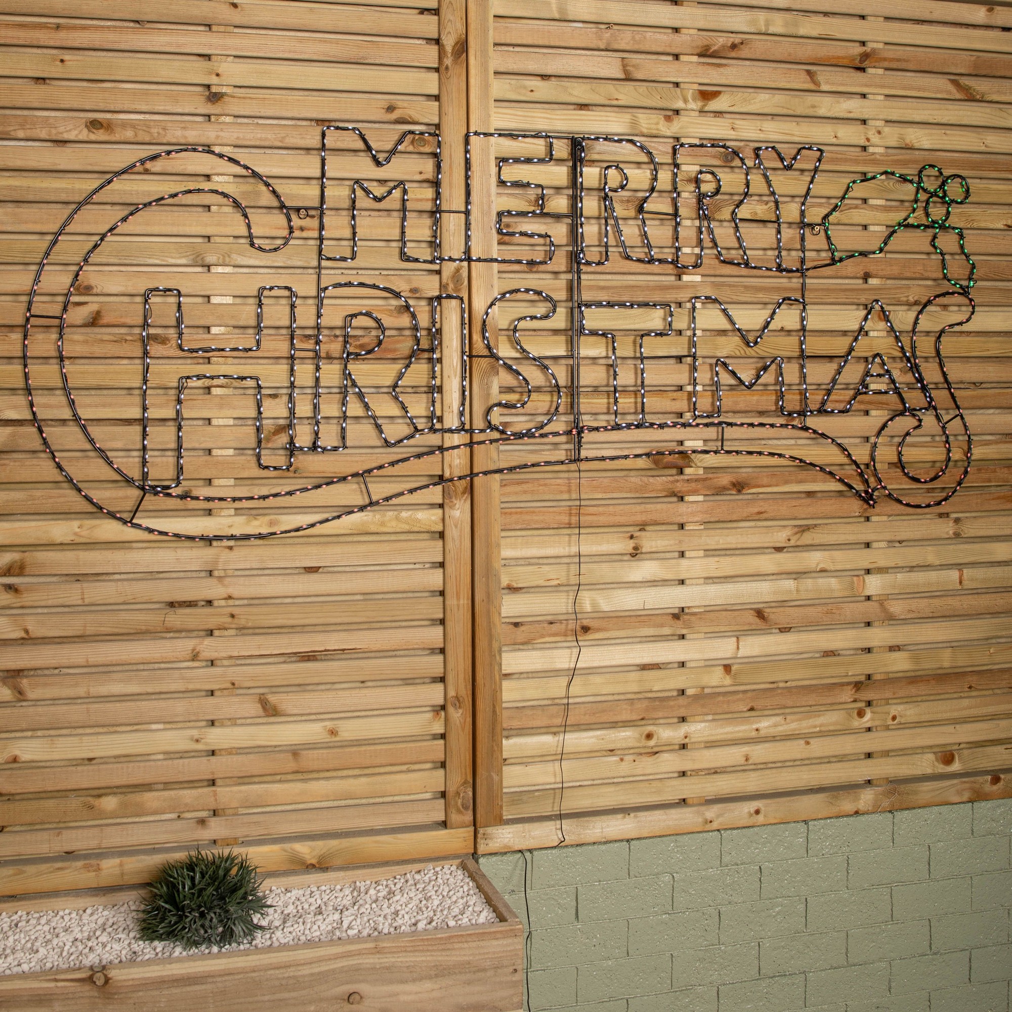 Samuel Alexander 938 Red White and Green LED Hanging Merry Christmas Sign 2 x 78cm - image 4