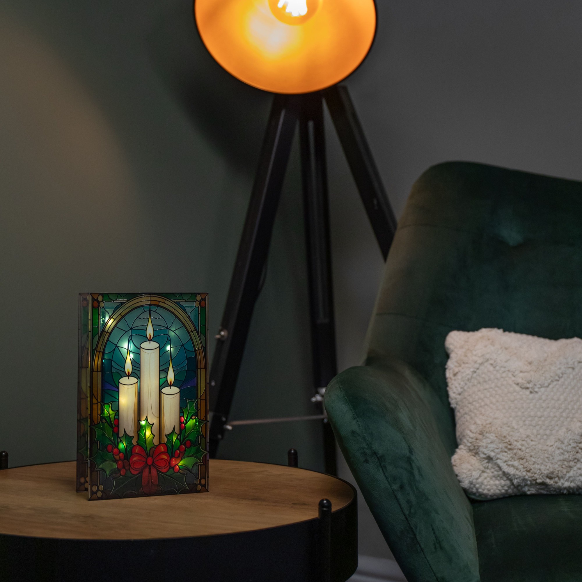 Samuel Alexander Battery Powered 50 Warm White LED Light Up Glass Christmas Decoration 21cm - image 3
