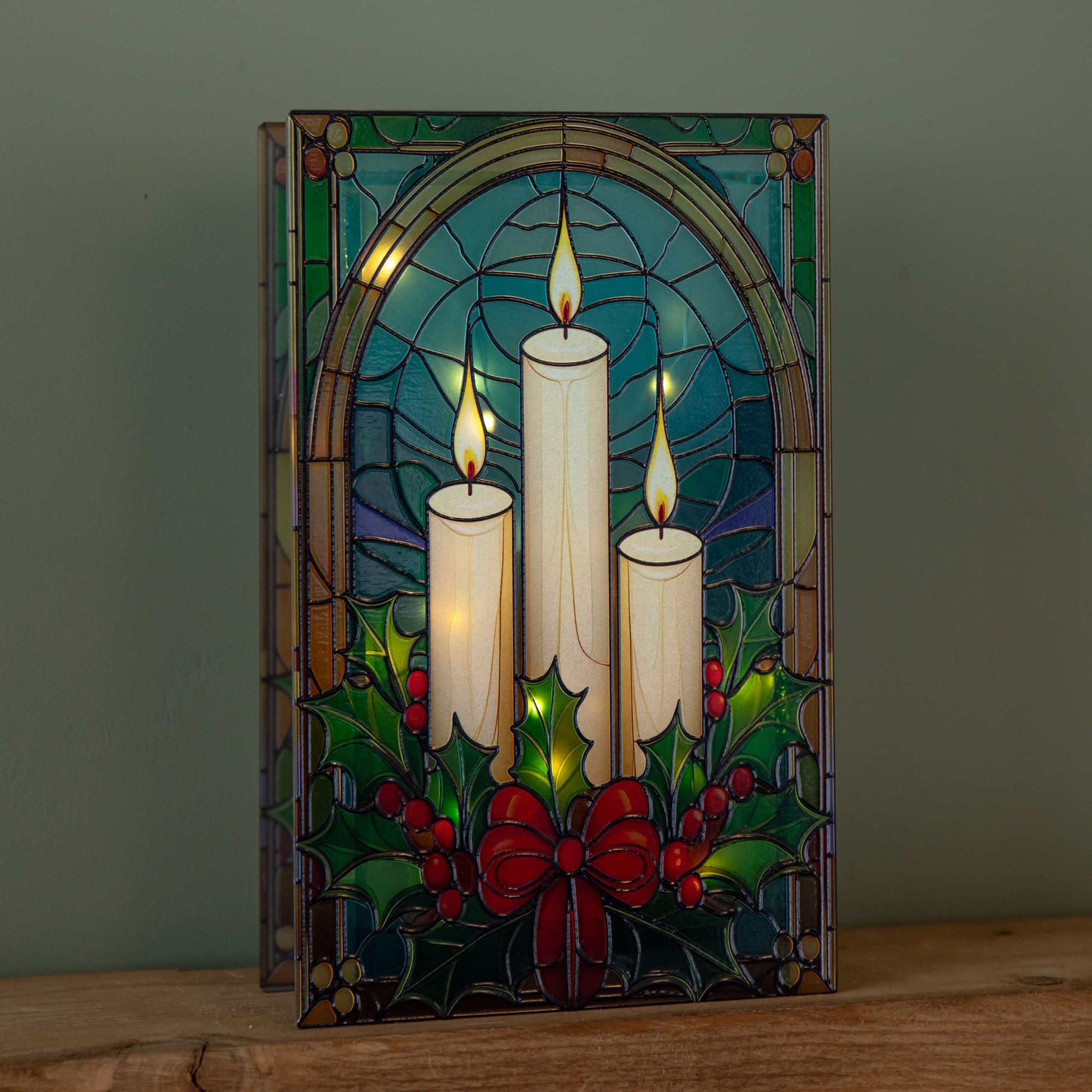 Samuel Alexander Battery Powered 50 Warm White LED Light Up Glass Christmas Decoration 21cm - image 4