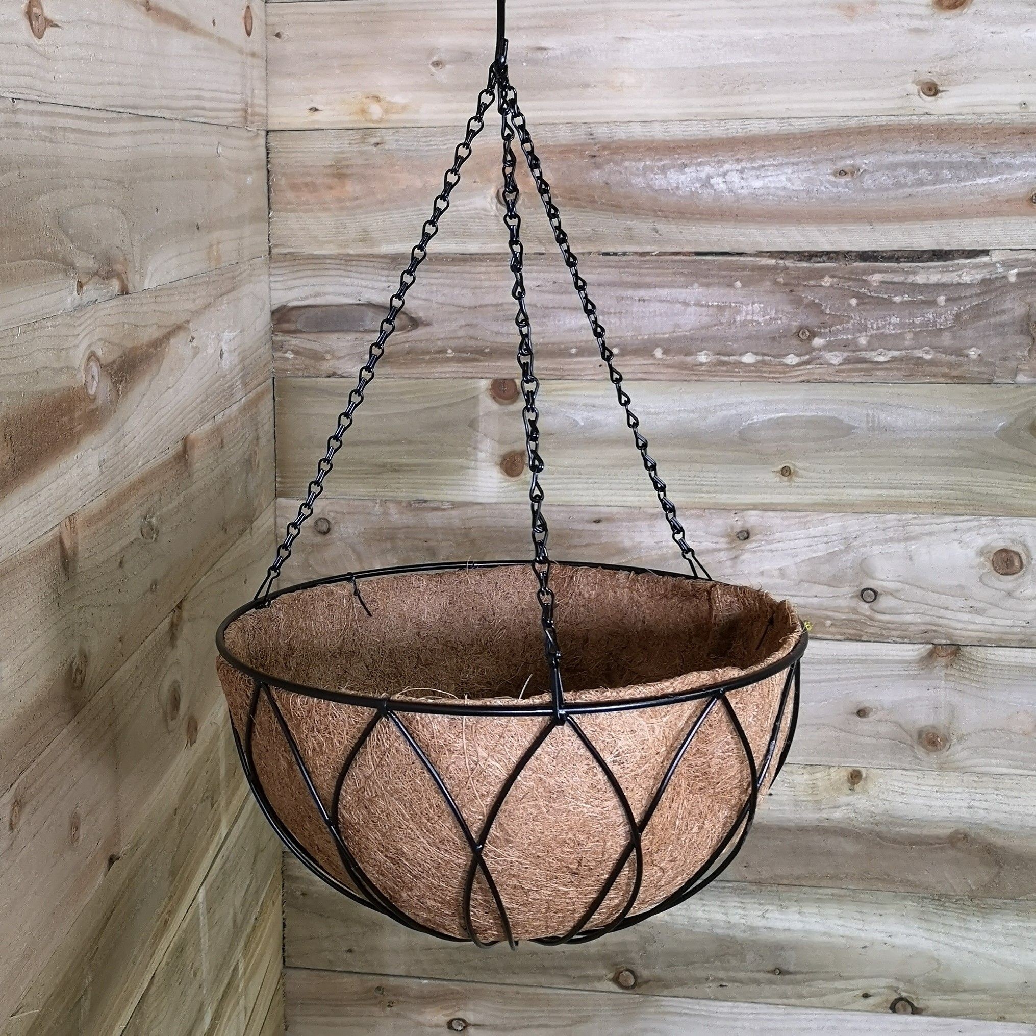 Samuel Alexander Black Lattice Wall Hanging Basket 35cm - image 4