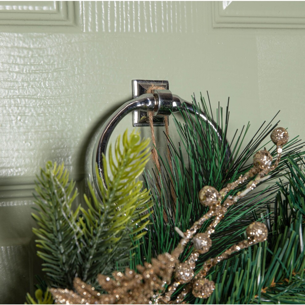 Samuel Alexander Christmas Wreath with Gold Baubles Pinecones and Glitter Berries 60cm - image 5