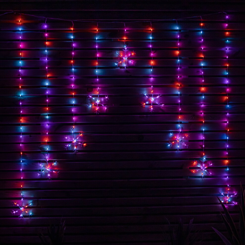 Samuel Alexander FlexiBrights 258 Rainbow LED Star Clear Cable Curtain Light 1.2 x 1.2m - image 3