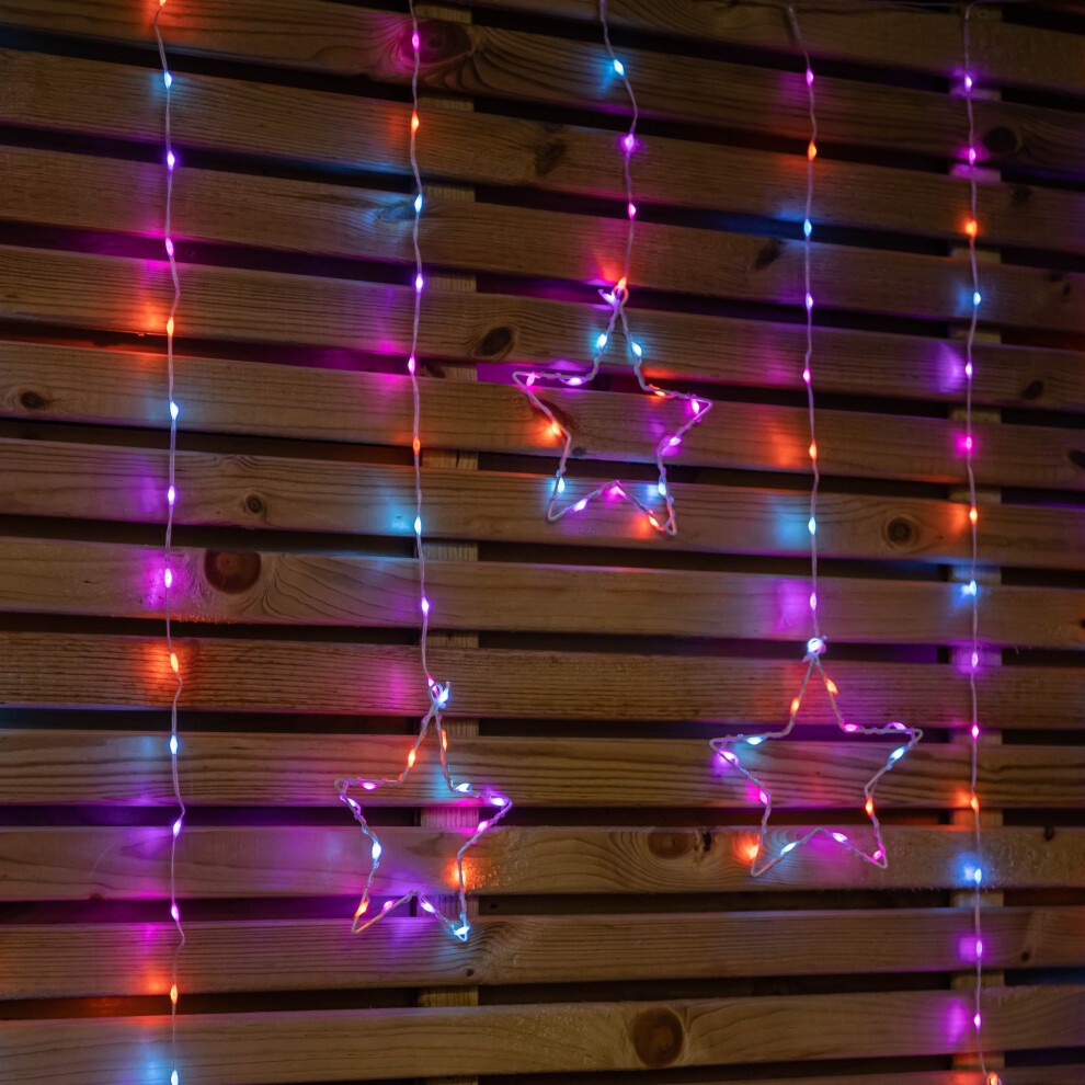 Samuel Alexander FlexiBrights 258 Rainbow LED Star Clear Cable Curtain Light 1.2 x 1.2m - image 4