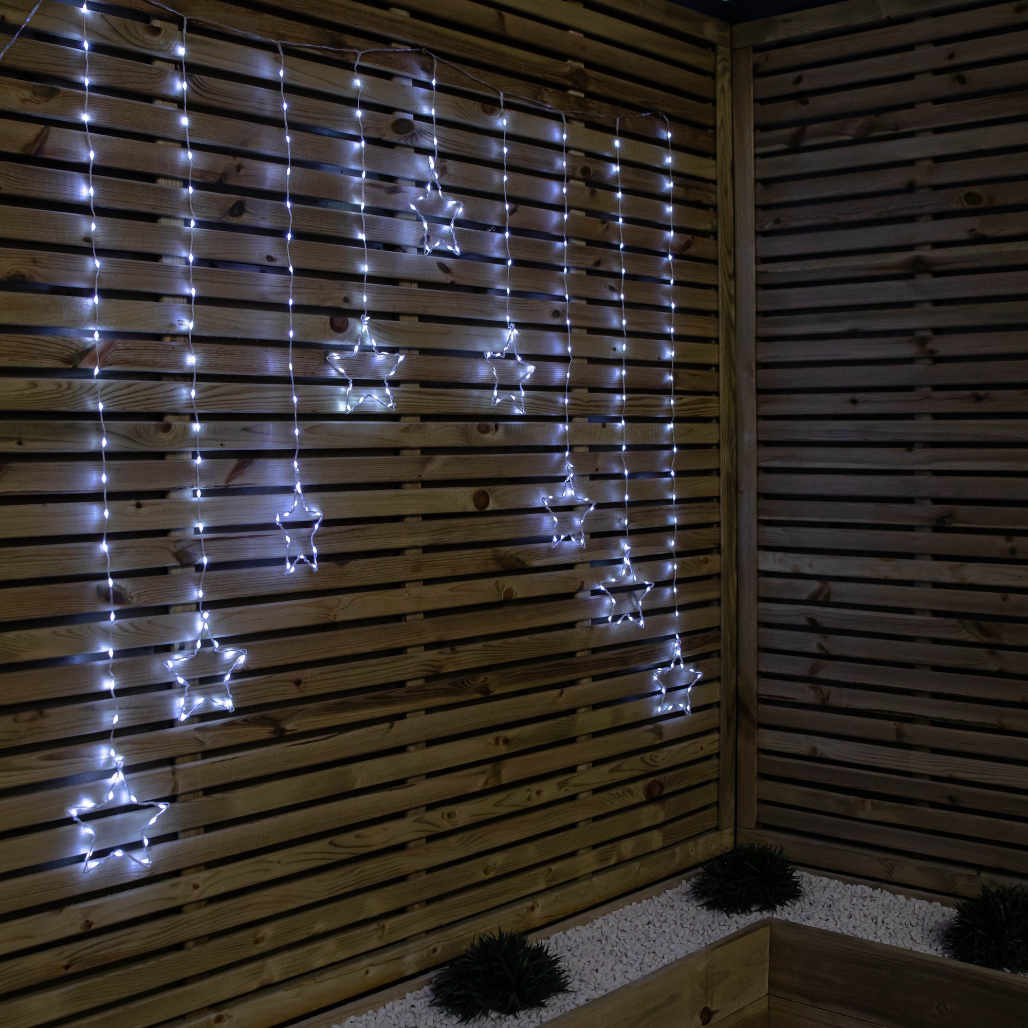 Samuel Alexander FlexiBrights 258 White LED Star Clear Cable Curtain Light 1.2 x 1.2m - image 3