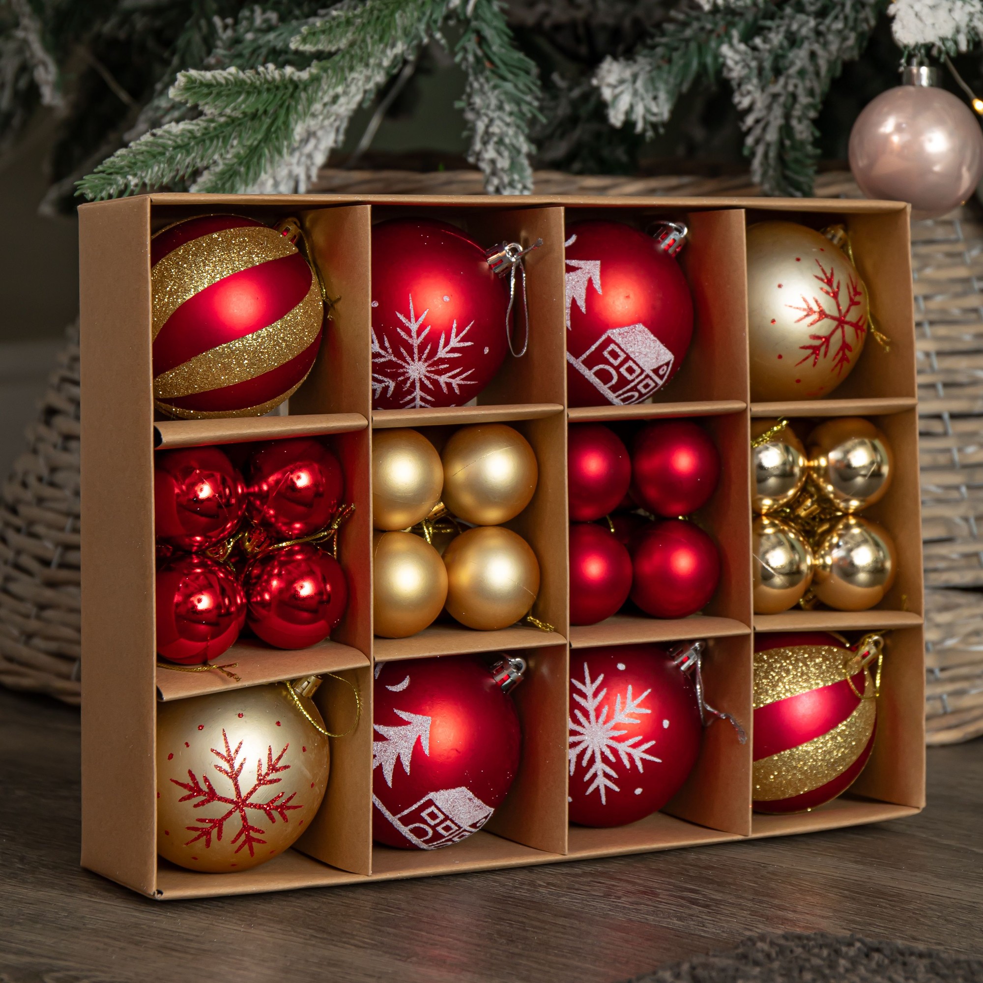 Samuel Alexander Red and Gold Shatterproof Bauble 40 Pack - image 3