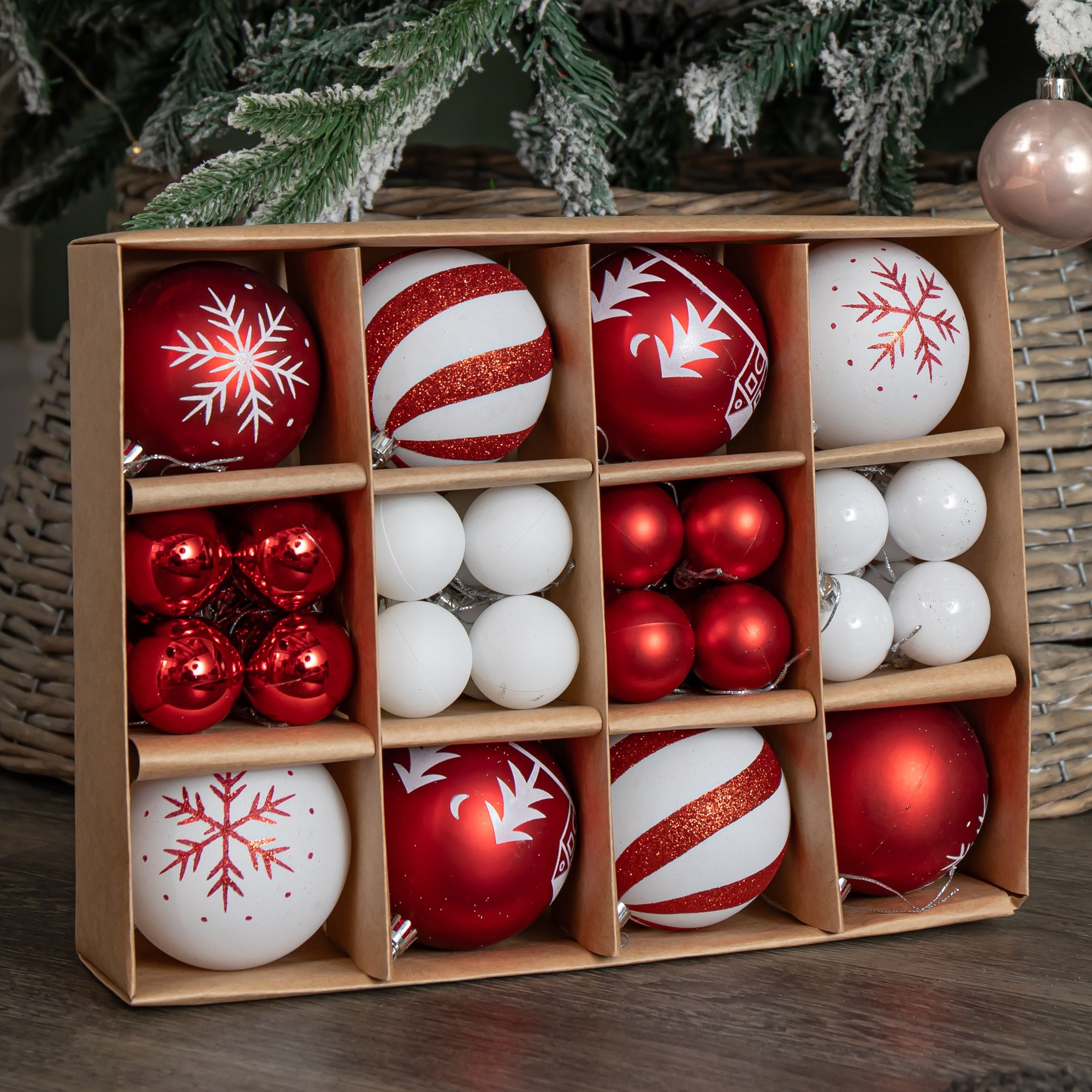 Samuel Alexander Red and White Shatterproof Bauble 40 Pack - image 3